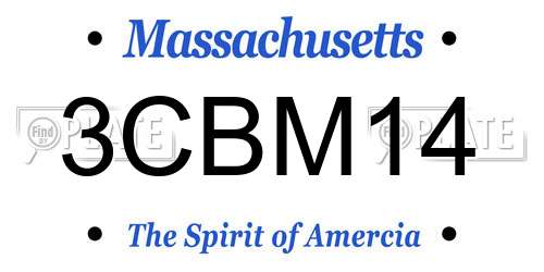 3CBM14 Massachusetts License Plate