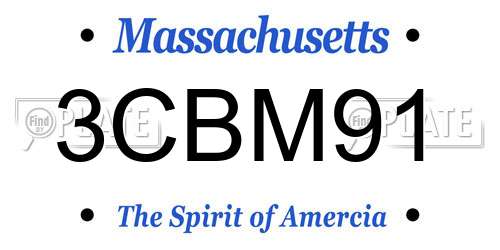 3CBM91 Massachusetts License Plate