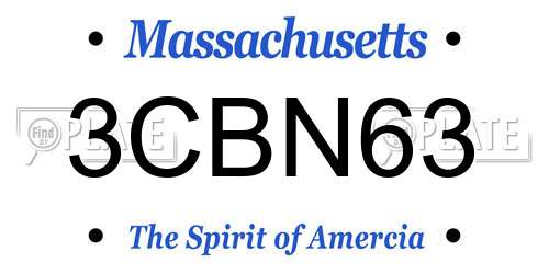 3CBN63 Massachusetts License Plate