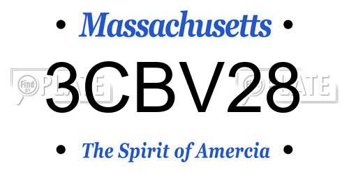 3CBV28 Massachusetts License Plate