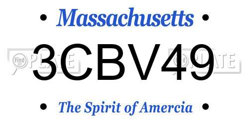 3CBV49 Massachusetts License Plate