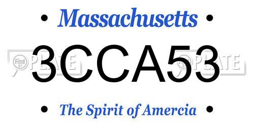 3CCA53 Massachusetts License Plate