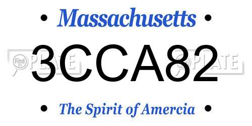 3CCA82 Massachusetts License Plate