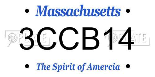 3CCB14 Massachusetts License Plate