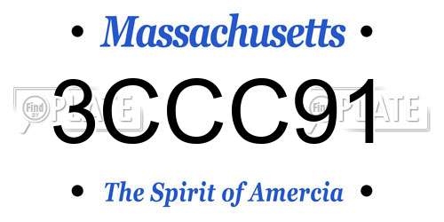 3CCC91 Massachusetts License Plate