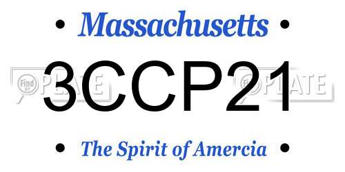 3CCP21 Massachusetts License Plate