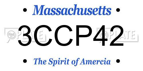 3CCP42 Massachusetts License Plate