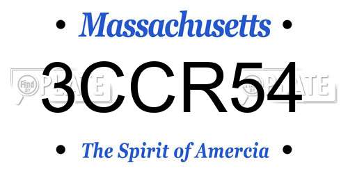 3CCR54 Massachusetts License Plate