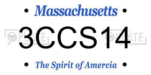 3CCS14 Massachusetts License Plate
