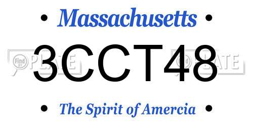 3CCT48 Massachusetts License Plate