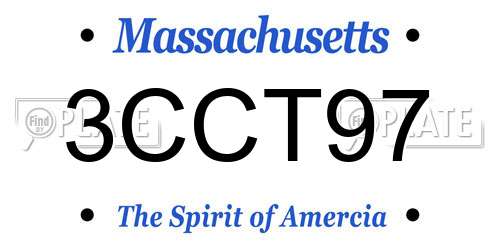 3CCT97 Massachusetts License Plate
