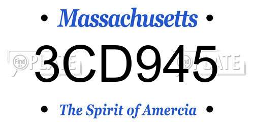 3CD945 Massachusetts License Plate