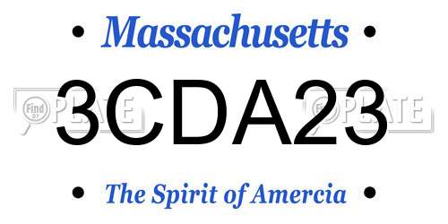 3CDA23 Massachusetts License Plate