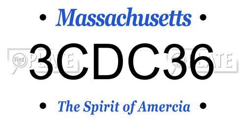 3CDC36 Massachusetts License Plate