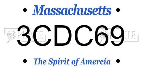3CDC69 Massachusetts License Plate