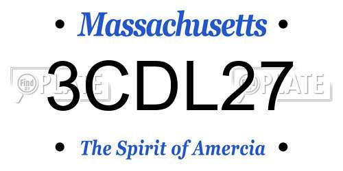 3CDL27 Massachusetts License Plate
