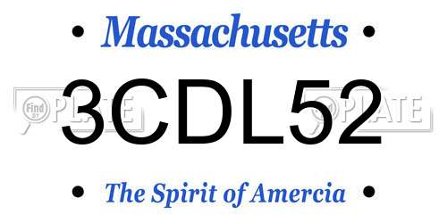 3CDL52 Massachusetts License Plate