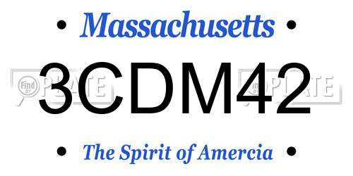 3CDM42 Massachusetts License Plate