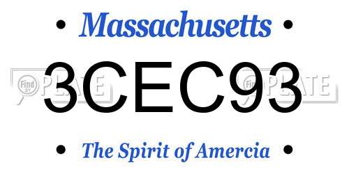 3CEC93 Massachusetts License Plate