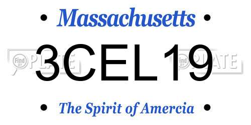 3CEL19 Massachusetts License Plate