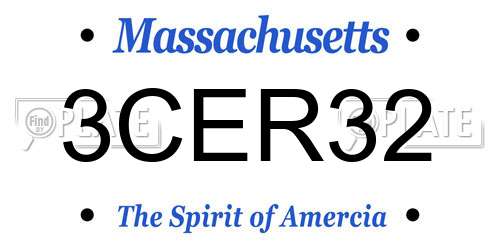 3CER32 Massachusetts License Plate