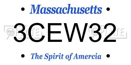 3CEW32 Massachusetts License Plate