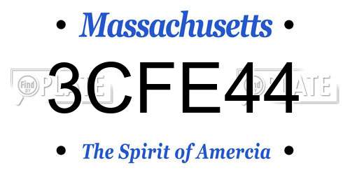 3CFE44 Massachusetts License Plate
