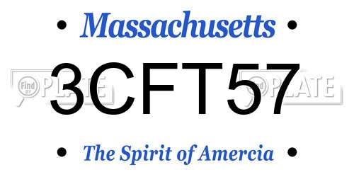 3CFT57 Massachusetts License Plate