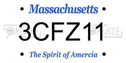 3CFZ11 Massachusetts License Plate