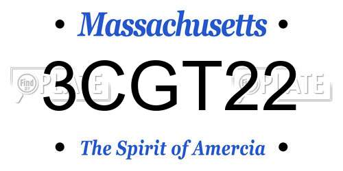 3CGT22 Massachusetts License Plate