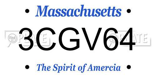3CGV64 Massachusetts License Plate