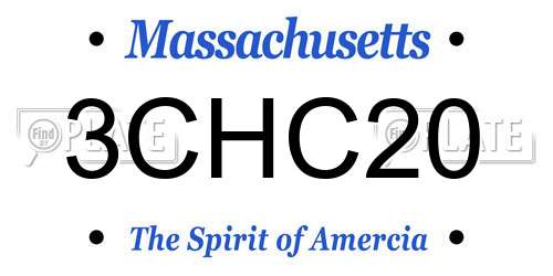 3CHC20 Massachusetts License Plate