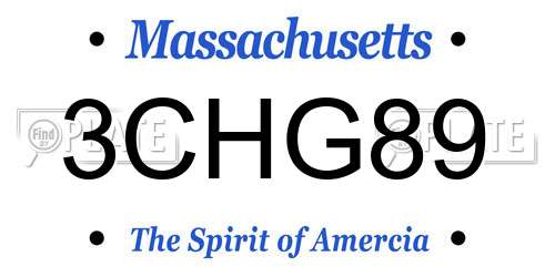 3CHG89 Massachusetts License Plate