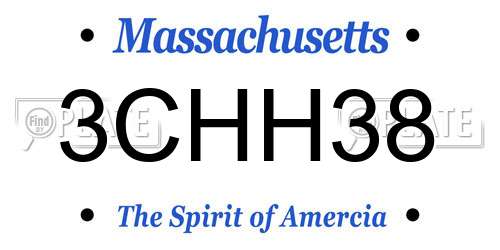 3CHH38 Massachusetts License Plate