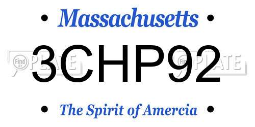 3CHP92 Massachusetts License Plate