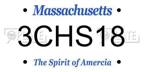 3CHS18 Massachusetts License Plate