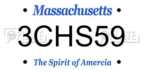 3CHS59 Massachusetts License Plate