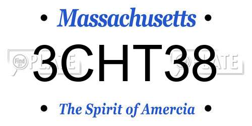 3CHT38 Massachusetts License Plate