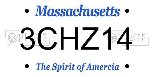 3CHZ14 Massachusetts License Plate