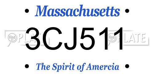 3CJ511 Massachusetts License Plate
