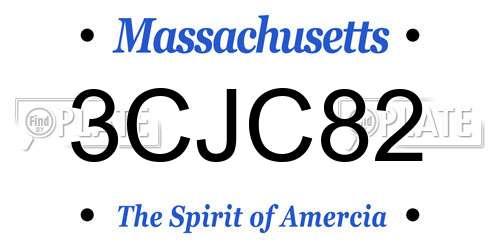 3CJC82 Massachusetts License Plate