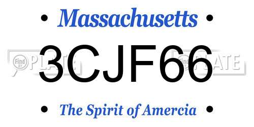 3CJF66 Massachusetts License Plate