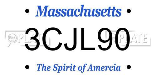 3CJL90 Massachusetts License Plate