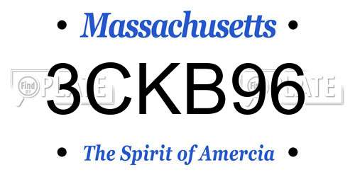 3CKB96 Massachusetts License Plate