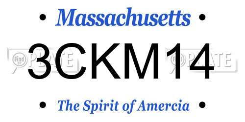 3CKM14 Massachusetts License Plate
