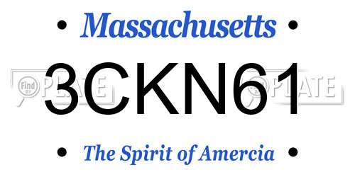 3CKN61 Massachusetts License Plate