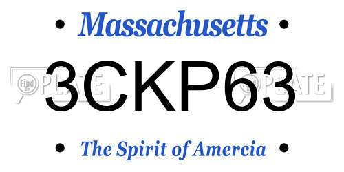 3CKP63 Massachusetts License Plate