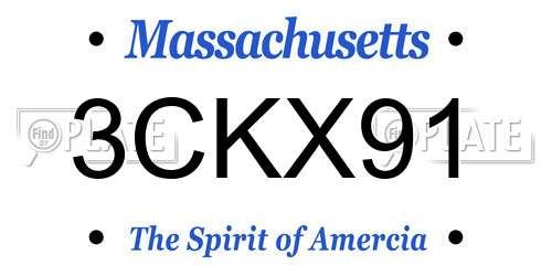 3CKX91 Massachusetts License Plate
