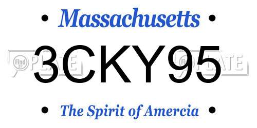 3CKY95 Massachusetts License Plate