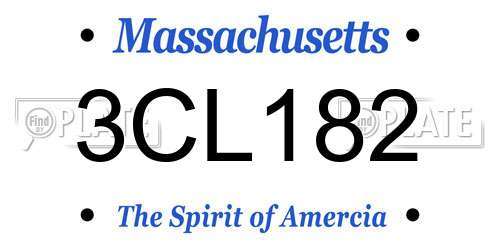 3CL182 Massachusetts License Plate